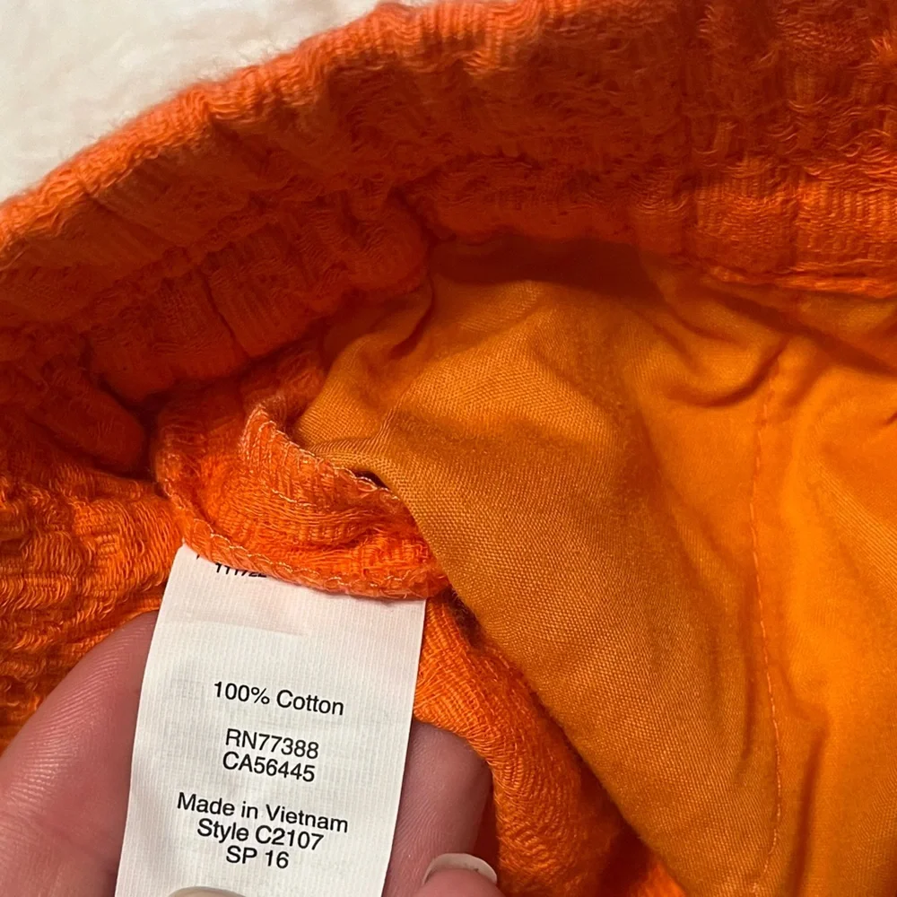 J. Crew XS/2 Orange Embossed Casual Tropical Summer Pull On Travel Lounge Shorts